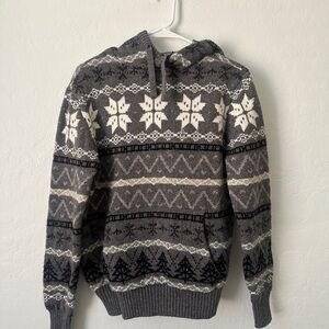 American Eagle Outfitters Gray and White Patterned Sweater